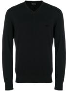 Emporio Armani V-neck Slim Fit Sweater - Black