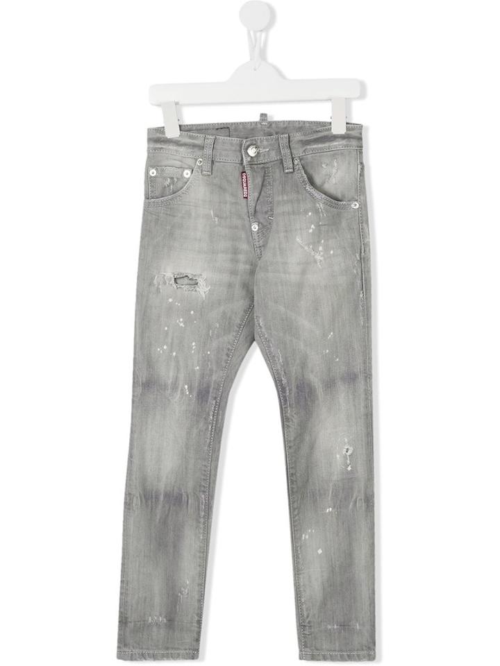 Dsquared2 Kids Distressed Skinny Fit Jeans, Boy's, Size: 6 Yrs, Grey