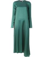 Rochas 'row' Asymmetric Dress, Women's, Size: 38, Green, Silk