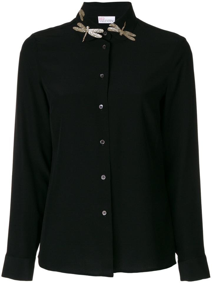 Red Valentino Dragonfly Embellished Shirt - Black