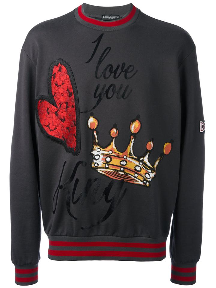 Dolce & Gabbana - Embroidered Sweatshirt - Men - Silk/cotton/polyester/acetate - 56, Grey, Silk/cotton/polyester/acetate