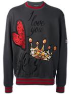 Dolce & Gabbana - Embroidered Sweatshirt - Men - Silk/cotton/polyester/acetate - 56, Grey, Silk/cotton/polyester/acetate