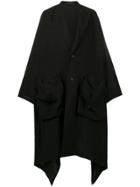 Yohji Yamamoto Oversized Flared Coat - Black