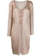 Pleats Please Issey Miyake Woven Cardigan - Neutrals