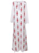 Carolina K Printed Longsleeved Maxi Dress - White