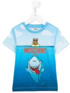Moschino Kids Shark Print T-shirt, Boy's, Size: 6 Yrs, Blue