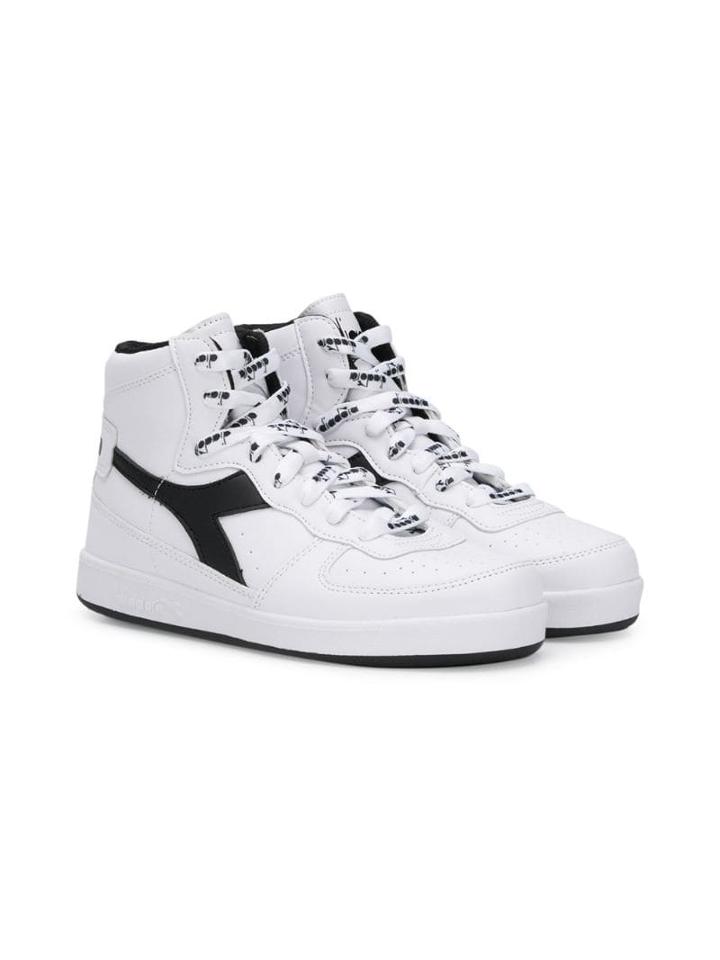 Diadora Junior Teen Two Tone High Top Sneakers - White