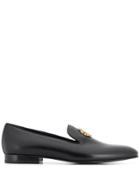 Roberto Cavalli Gold-tone Logo Loafers - Black