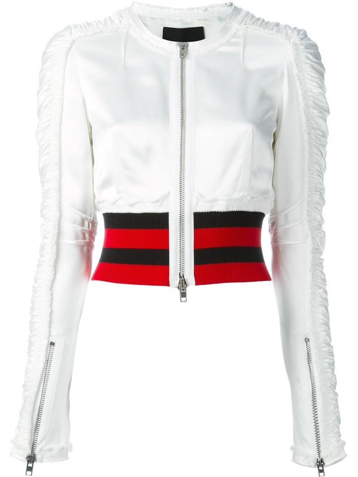 Alexander Wang Cropped Jacket, Women's, Size: 4, White, Polyester/cotton/viscose