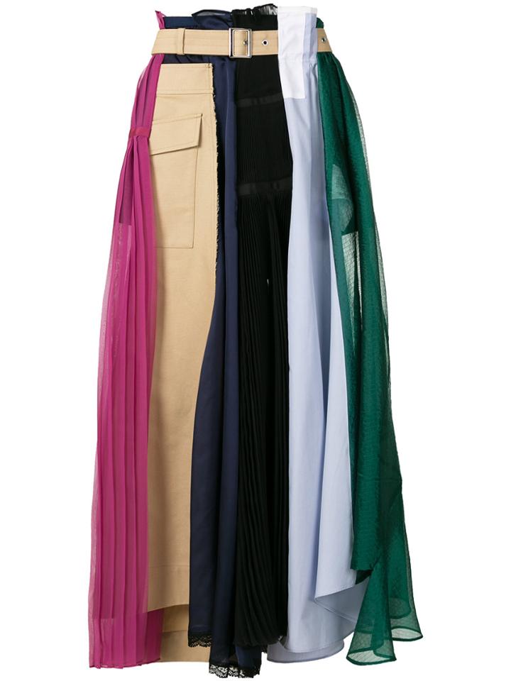 Sacai Mis-match Panelled Skirt - Multicolour