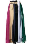 Sacai Mis-match Panelled Skirt - Multicolour