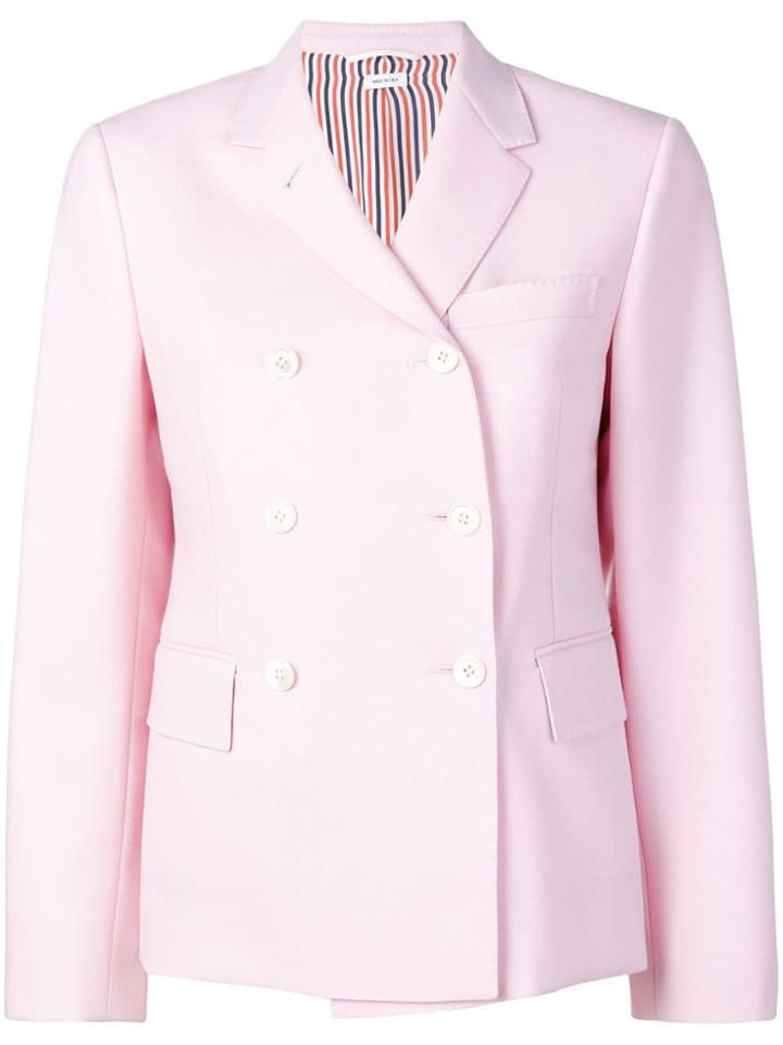 Thom Browne Dyed Mohair Narrow Sport Coat - Pink