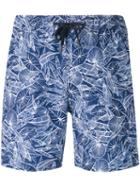Z Zegna - Leaf Print Bermuda Shorts - Men - Polyester - L, Blue, Polyester