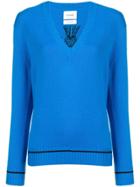Barrie V-neck Pullover Jumper - Blue