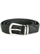 Eleventy Silver-tone Hardware Belt, Men's, Size: 90, Black, Calf Leather