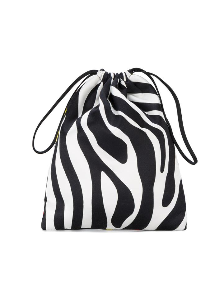 Attico Tulip And Zebra Print Mini Pouch - Black