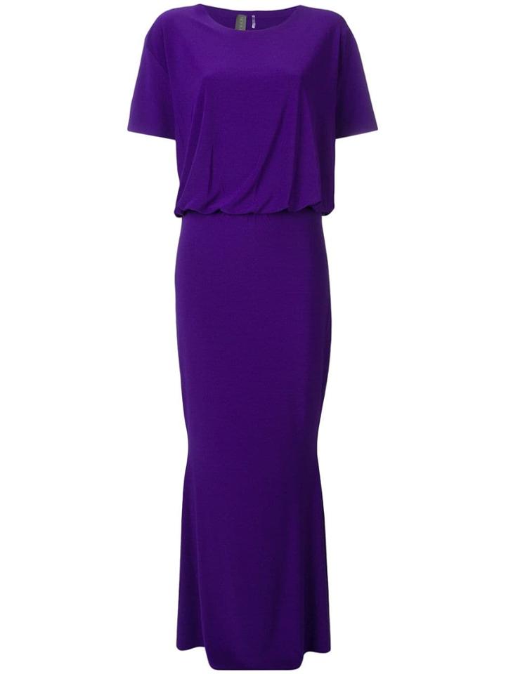 Norma Kamali Short-sleeved Long Dress - Purple