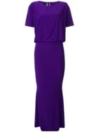 Norma Kamali Short-sleeved Long Dress - Purple