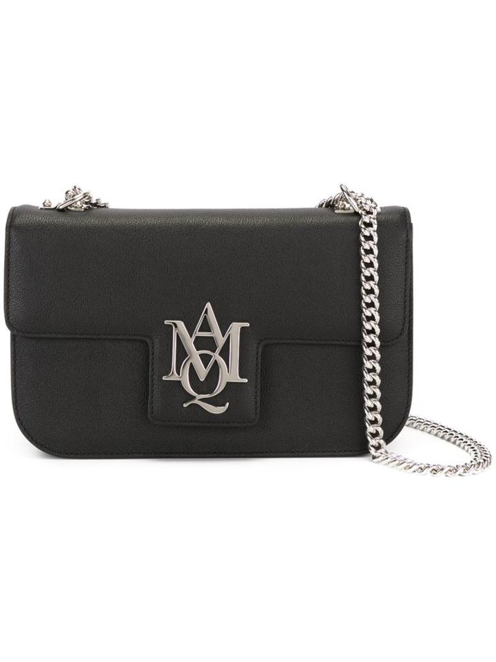 Alexander Mcqueen 'insignia' Chain Satchel, Women's, Black, Leather