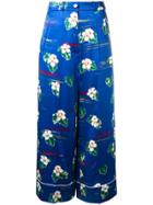 Racil Hawaiian Flower Print Trousers - Blue