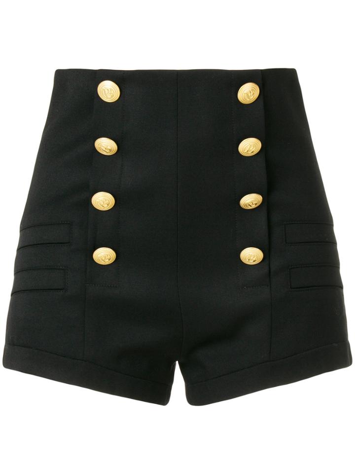 Pierre Balmain High Rise Sailor Shorts - Black
