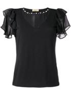 Liu Jo Ruffled Loose Blouse - Black