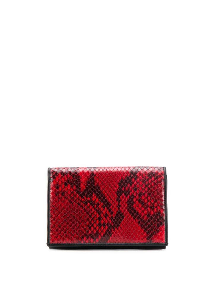 Paul Smith Foldover Snake-effect Wallet - Black