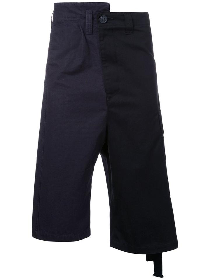 Maison Mihara Yasuhiro - Asymmetric Shorts - Men - Cotton - 44, Black, Cotton