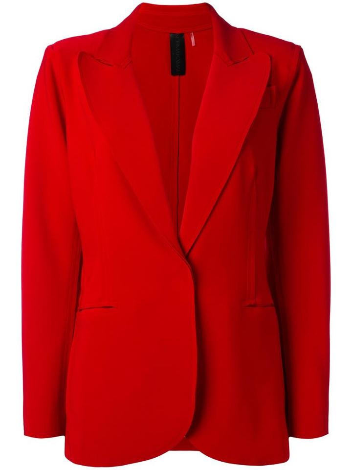 Norma Kamali Peaked Lapels Blazer, Women's, Size: Medium, Red, Polyester/spandex/elastane