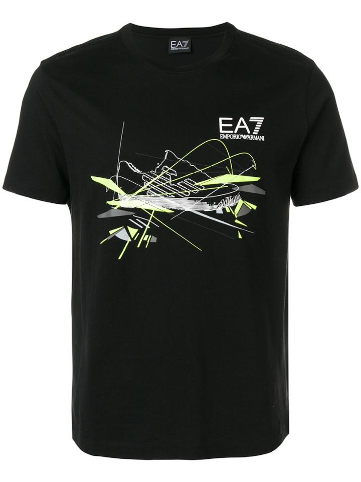 Ea7 Emporio Armani Sneaker Print Logo T-shirt - Black