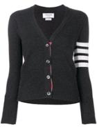 Thom Browne Classic V-neck Cashmere Cardigan - Grey