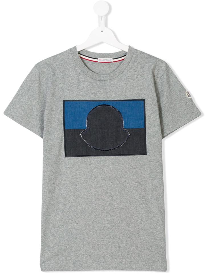 Moncler Kids Teen Logo T-shirt - Grey