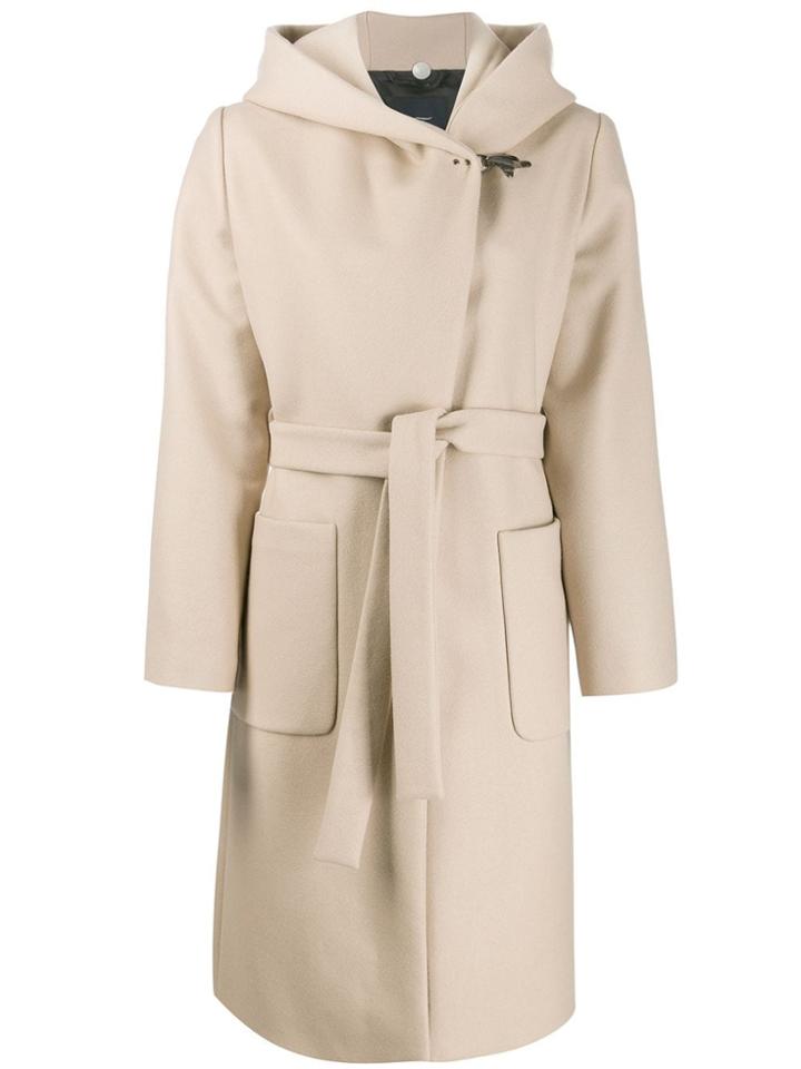 Fay Hooded Shawl Coat - Neutrals