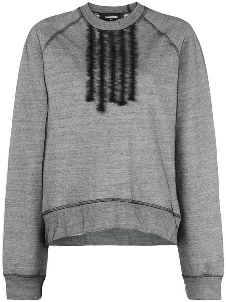 Dsquared2 Oversized Tuxedo Frill Sweatshirt - Grey