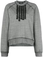 Dsquared2 Oversized Tuxedo Frill Sweatshirt - Grey
