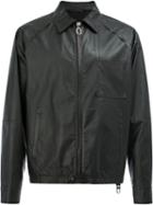 Lanvin Zip-up Leather Jacket, Men's, Size: 50, Black, Cotton/lamb Skin/spandex/elastane