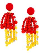 Marni Beaded Clip Earrings - Red
