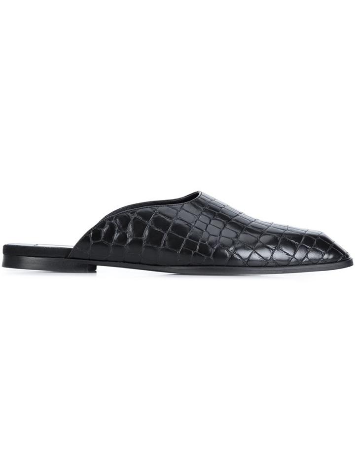 Stella Mccartney Crocodile Embossed Flat Mules