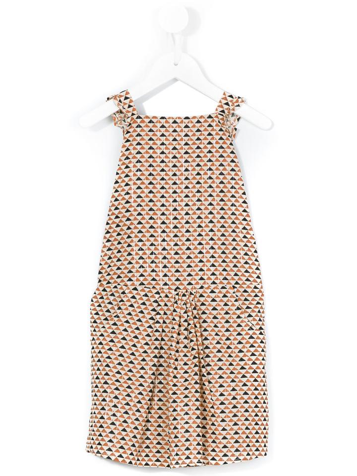 Emile Et Ida - Sleeveless Triangle Print Dress - Kids - Cotton/lurex - 12 Yrs, Girl's, Brown
