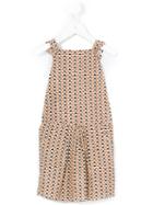 Emile Et Ida - Sleeveless Triangle Print Dress - Kids - Cotton/lurex - 12 Yrs, Girl's, Brown