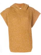 See By Chloé Hooded Poncho Sweater - Yellow & Orange