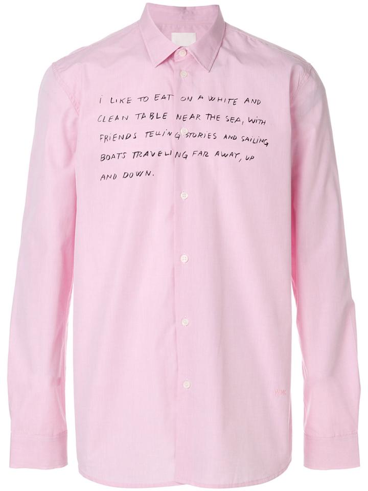Wood Wood Slogan Print Classic Shirt - Pink & Purple