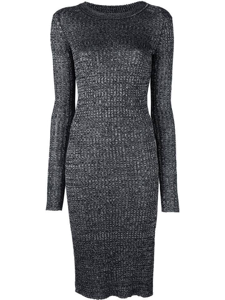Isabel Marant Fitted Knit Dress, Women's, Size: 40, Black, Linen/flax/wool/viscose/polyamide