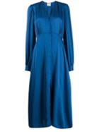 Forte Forte Long Sleeve Midi Dress - Blue