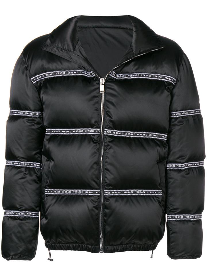 Versace Logo Padded Jacket - Black
