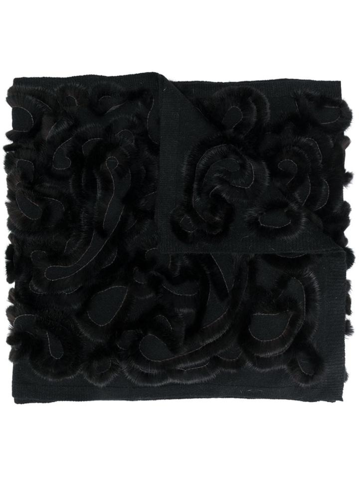 Liska 46x200 Trimmed Scarf - Black