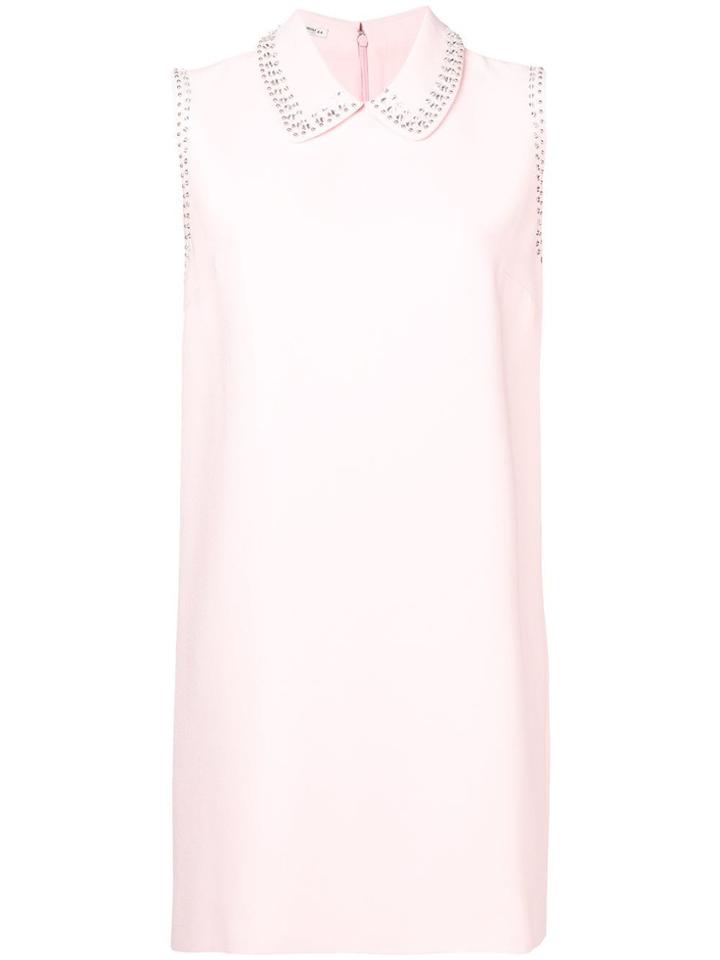 Miu Miu Rhinestone Embellished Straight Dress - Pink & Purple