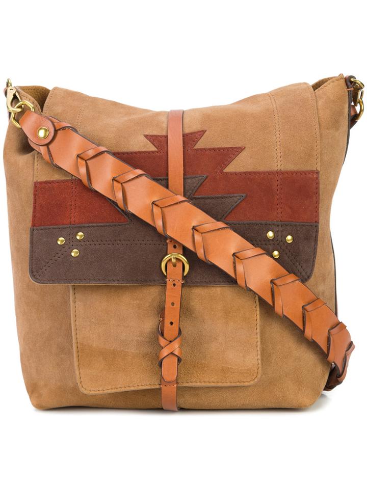 Jérôme Dreyfuss Aztect Pattern Shoulder Bag - Brown