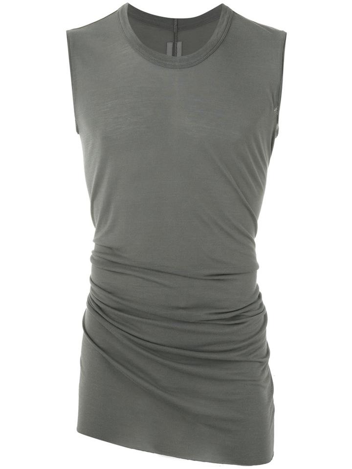 Rick Owens Slim Fit Tank Top, Men's, Size: Medium, Green, Silk/viscose