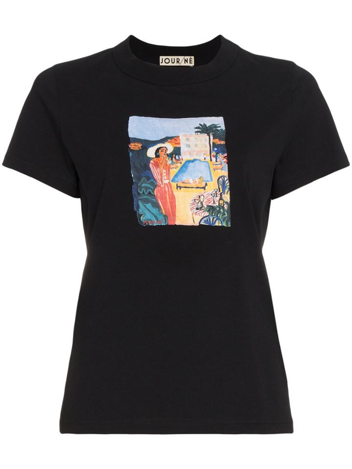 Jour/né Madam T Shirt With Print - Black